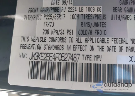 2015 Mazda Cx-5 Sport из США, поврежденный, VIN JM3KE2BE4F0527487